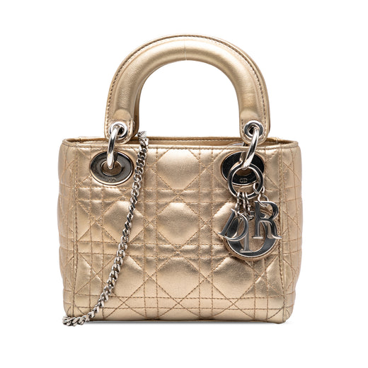 Mini Metallic Lambskin Cannage Lady Dior - Image 1
