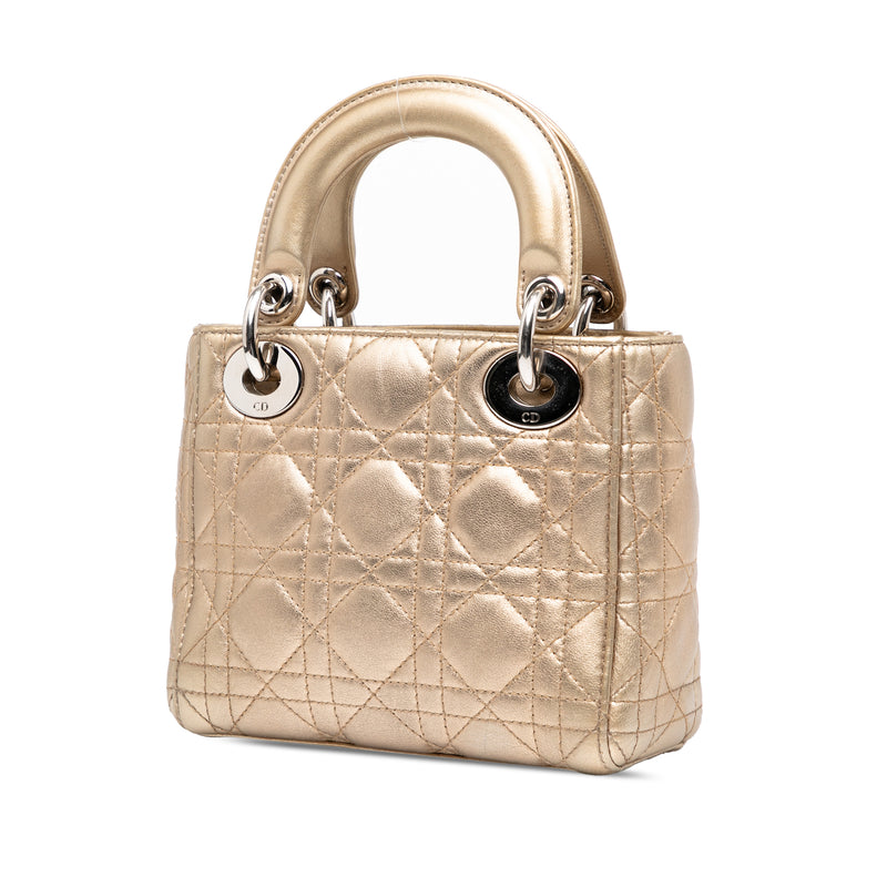 Mini Metallic Lambskin Cannage Lady Dior - Image 2