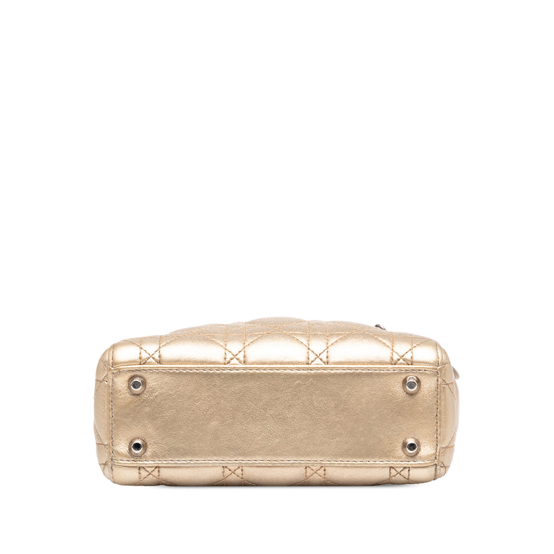 Mini Metallic Lambskin Cannage Lady Dior - Image 3