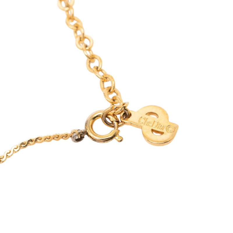 Gold Plated Strass CD Logo Pendant Necklace - Image 4