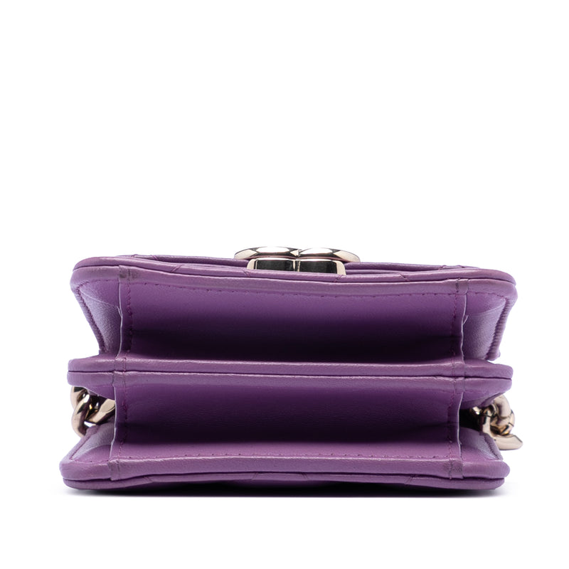 CC Quilted Lambskin Coco Card Holder on Chain - Image 3