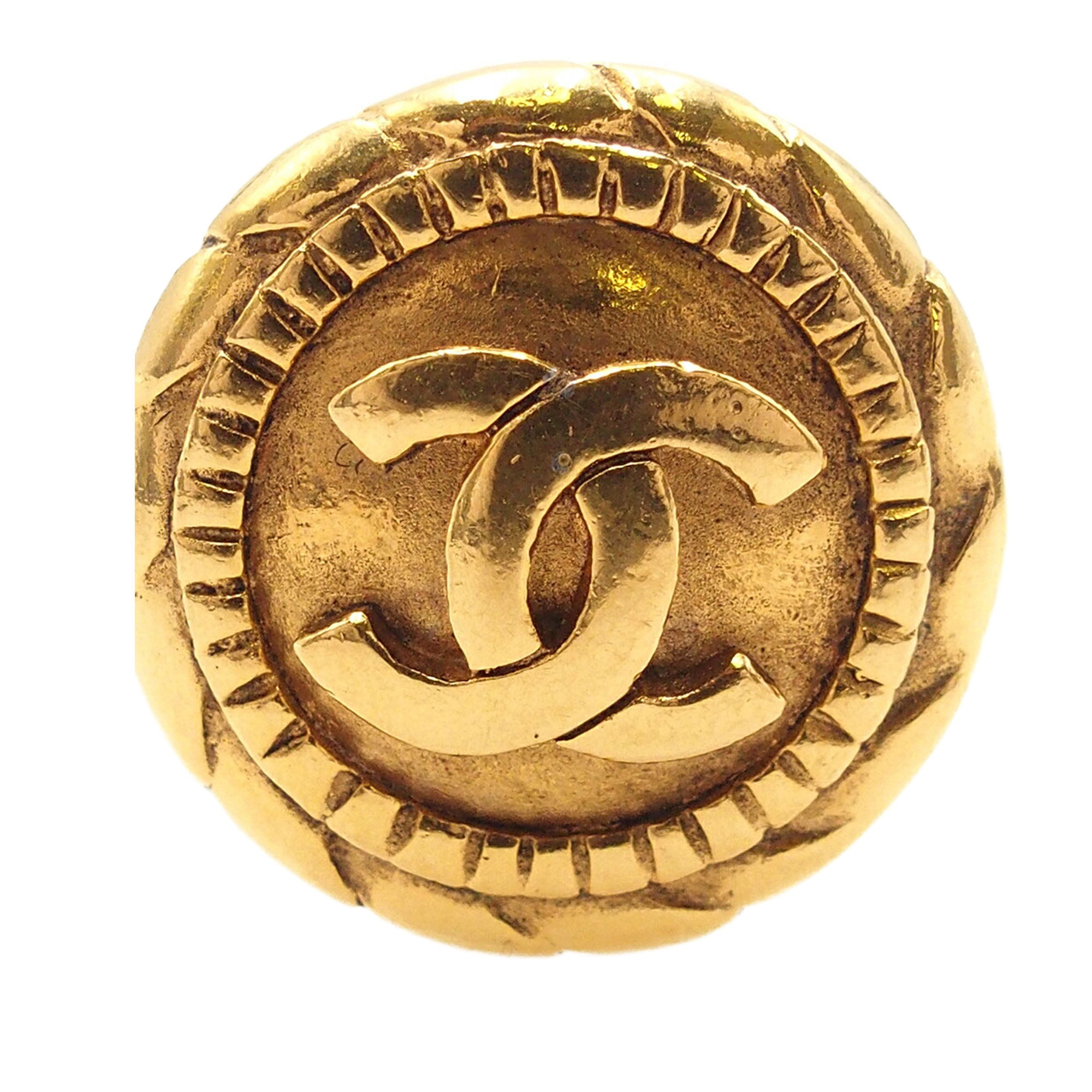 CC Gold Plated Round Clip On Earrings - Image 2