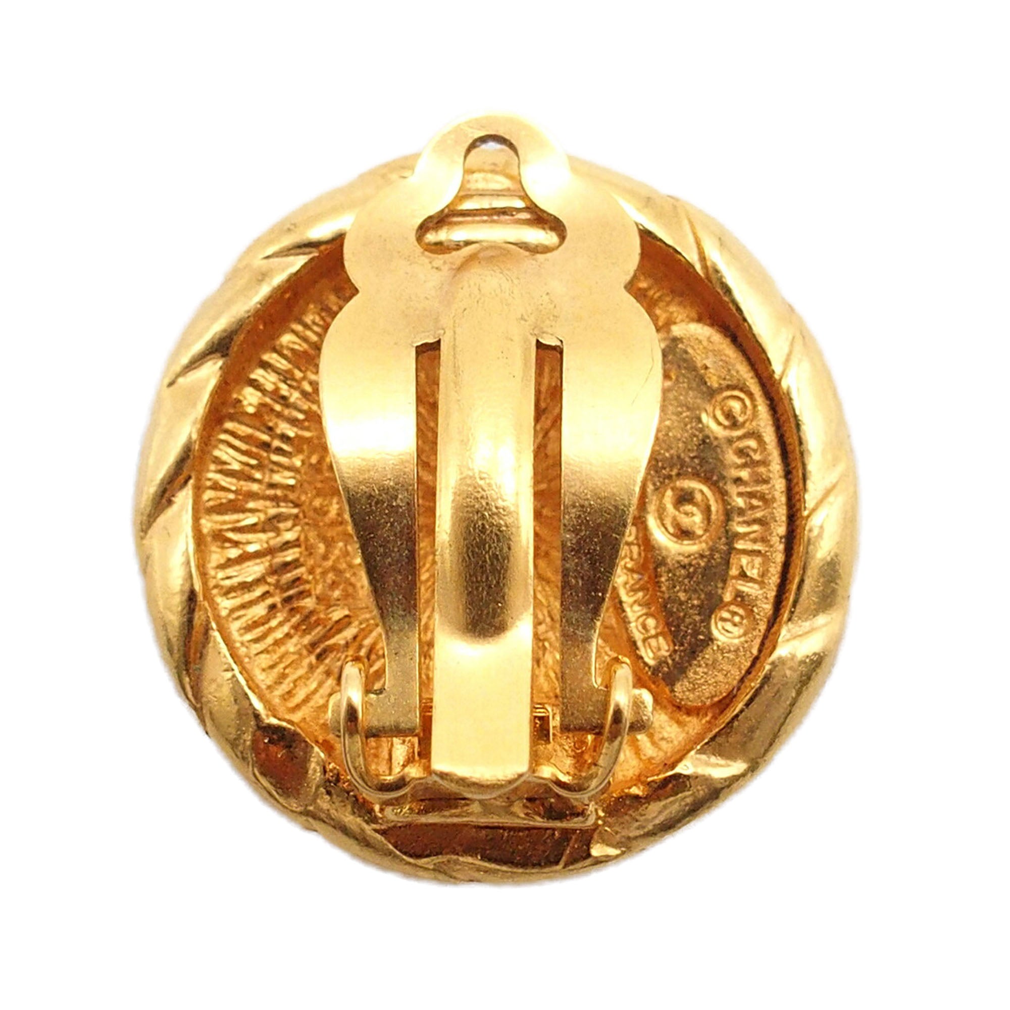 CC Gold Plated Round Clip On Earrings - Image 3