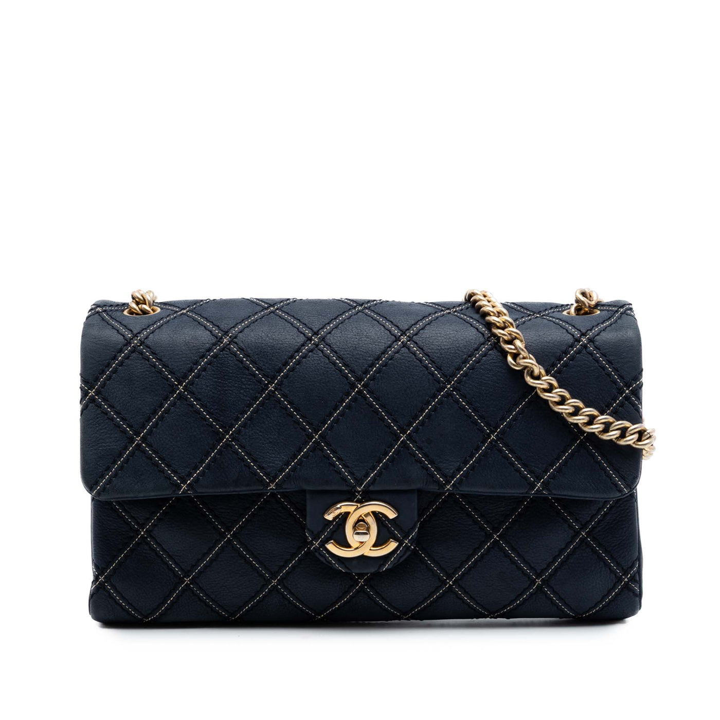 Jumbo Quilted Calfskin Triple Stitched Flap - Image 1