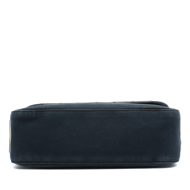 Tricolor Canvas and Leather No 5 Giant Mademoiselle Lock Flap Bag - Image 3
