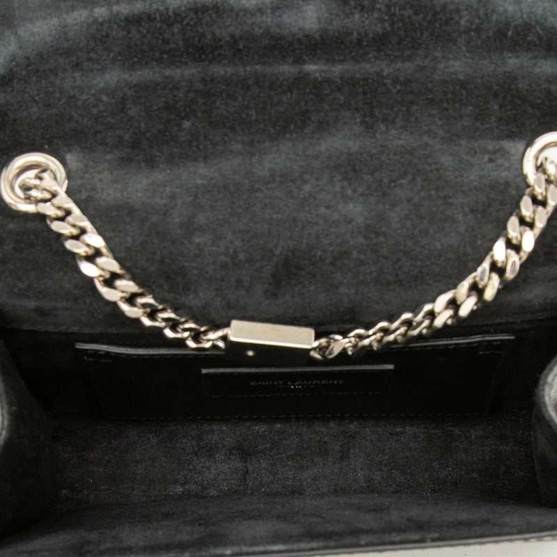 Small Croc Embossed Leather Monogram Kate Tassel Crossbody - Image 4