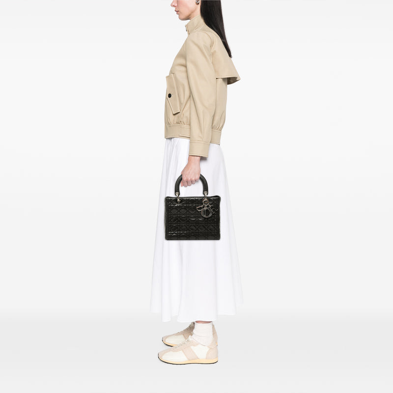 Medium Lambskin Cannage Lady Dior - Image 6