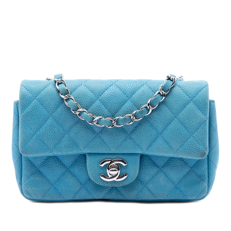 Mini Rectangular Classic Iridescent Caviar Single Flap