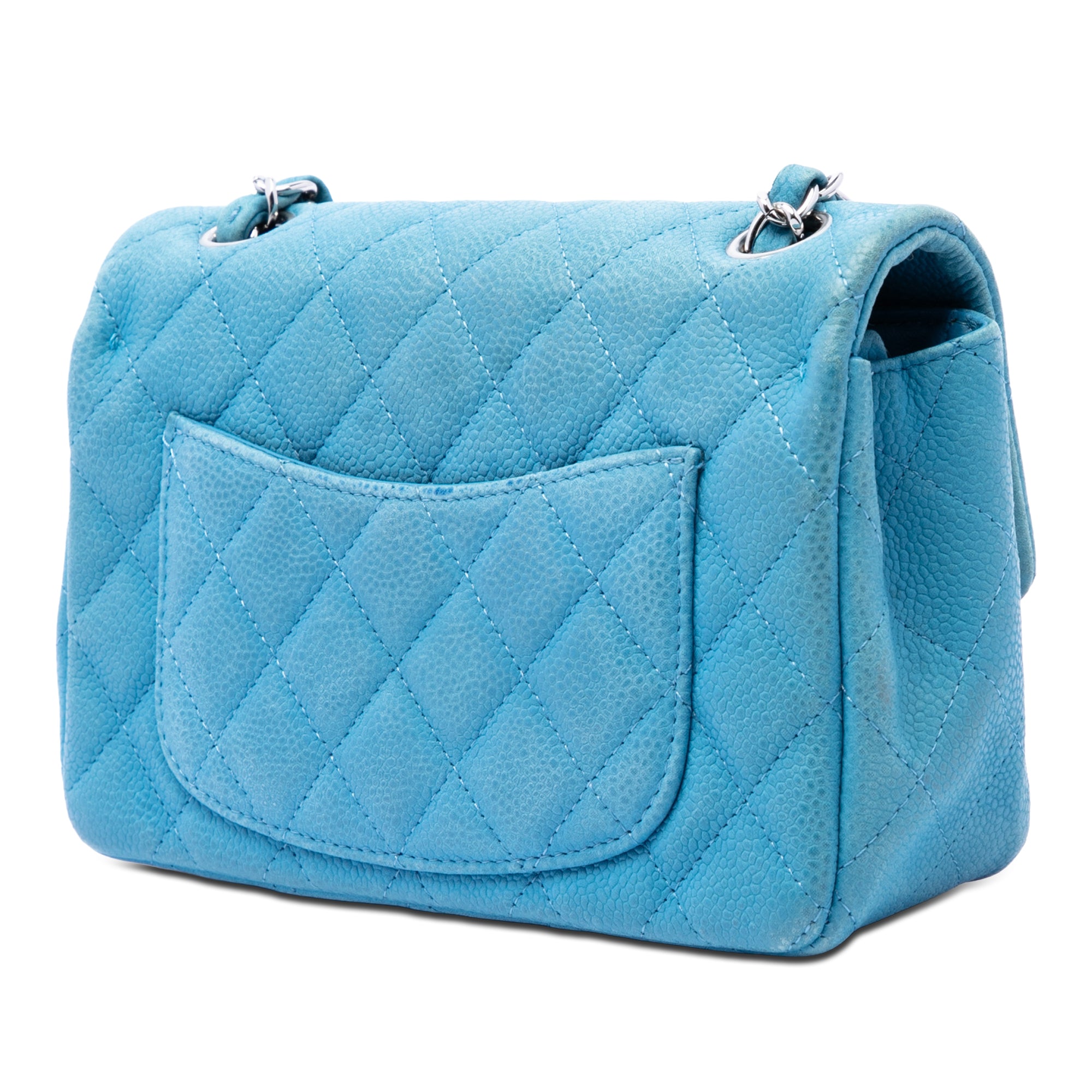 Mini Rectangular Classic Iridescent Caviar Single Flap - Image 2
