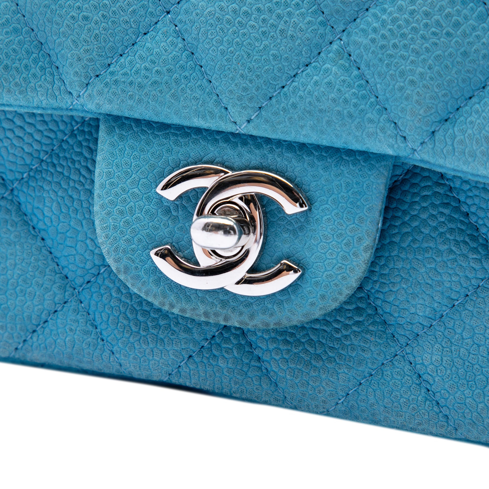 Mini Rectangular Classic Iridescent Caviar Single Flap - Image 5