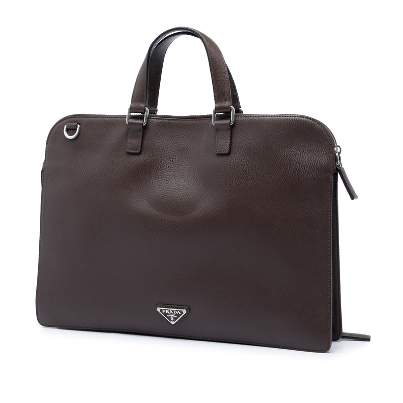 Saffiano Cuir Travel Front Zip Pocket Briefcase - Image 2