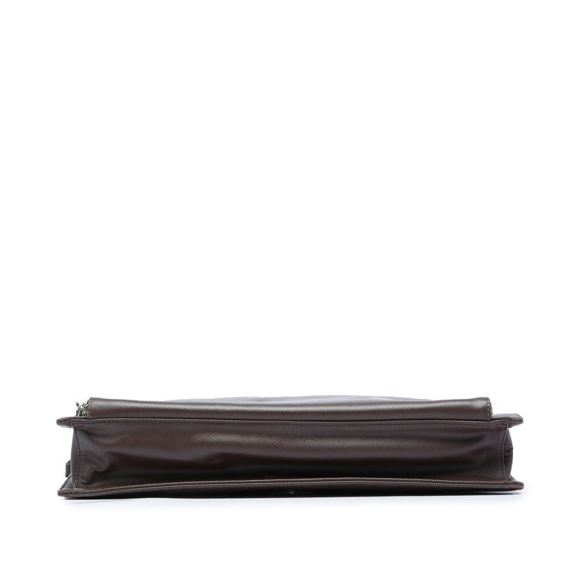 Saffiano Cuir Travel Front Zip Pocket Briefcase - Image 3