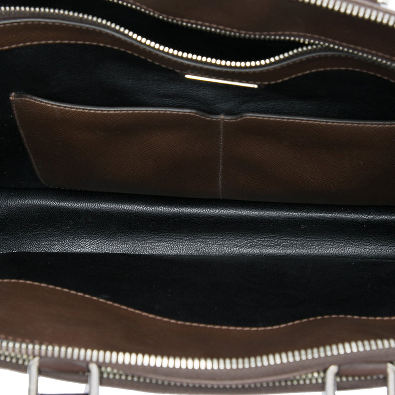 Saffiano Cuir Travel Front Zip Pocket Briefcase - Image 4