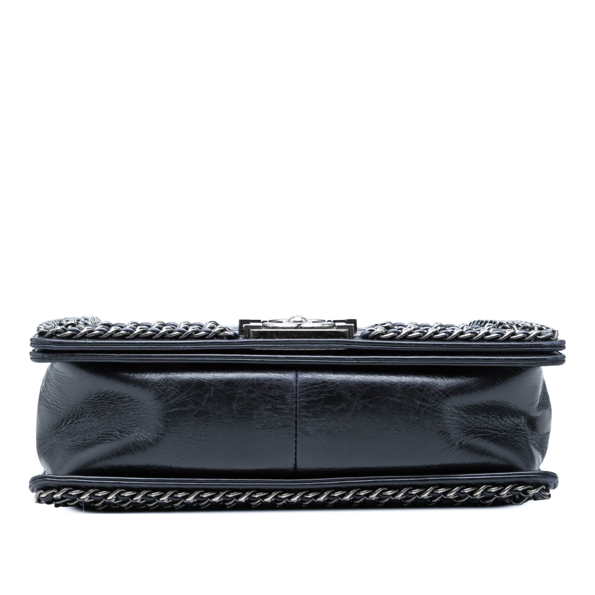 Old Medium Quilted Glazed Calfskin Chain Around Boy Flap - Image 3