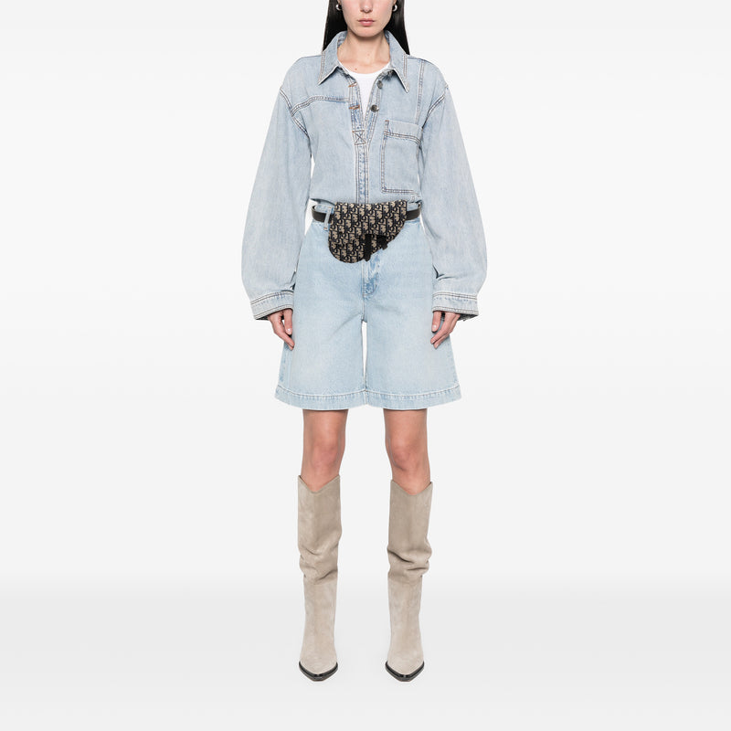 Oblique Canvas Saddle Belt Bag - Image 8