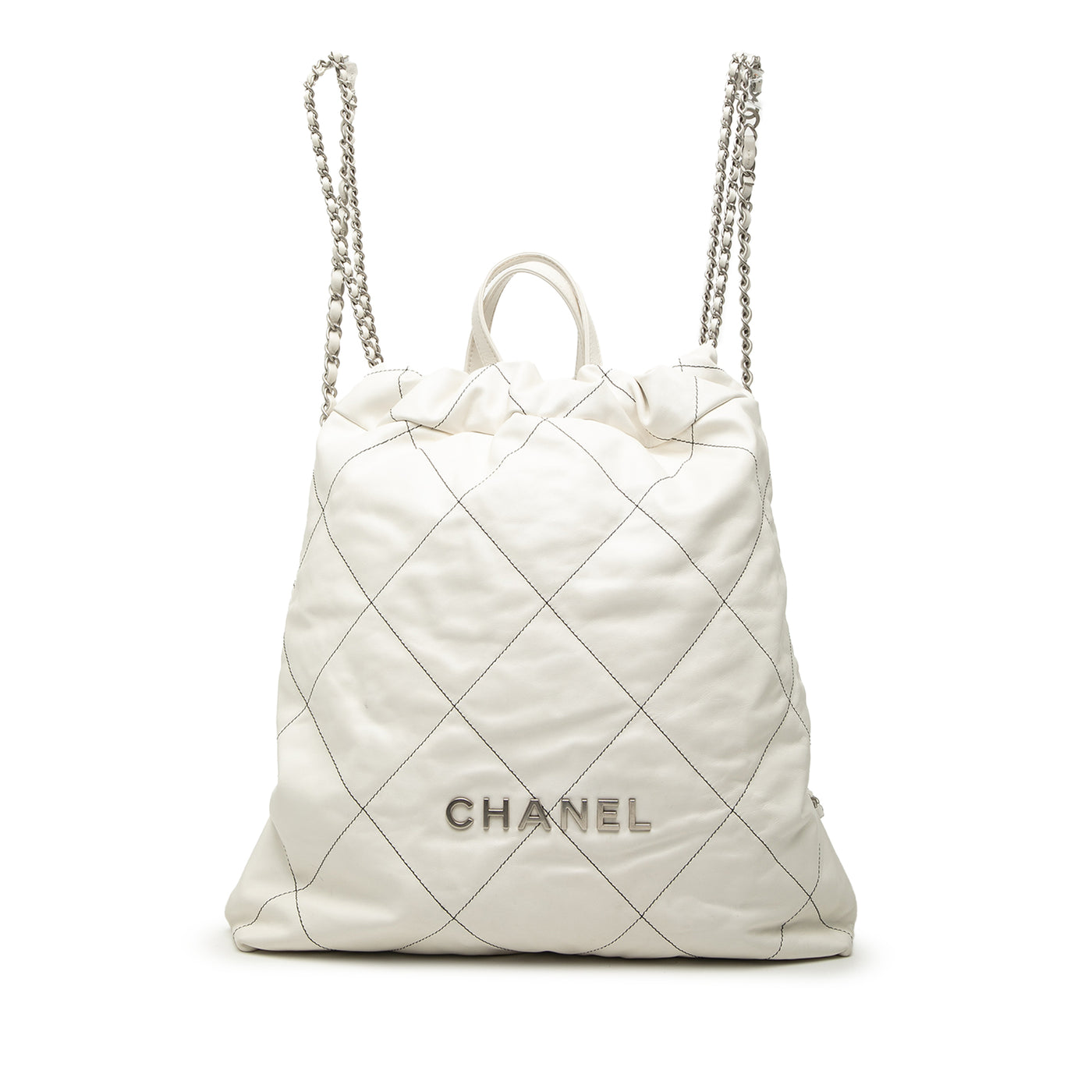 Large Quilted Shiny Calfskin 22 Backpack - Image 1