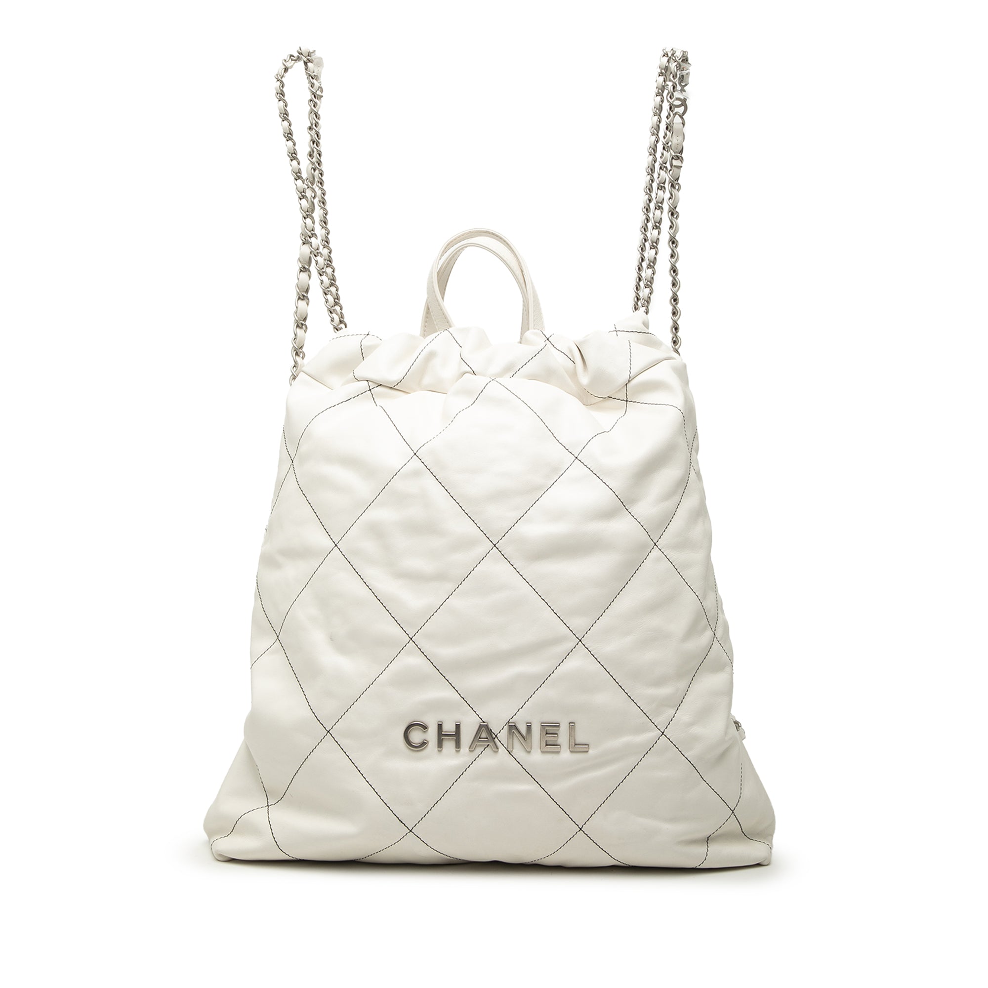 Large Quilted Shiny Calfskin 22 Backpack - Image 1