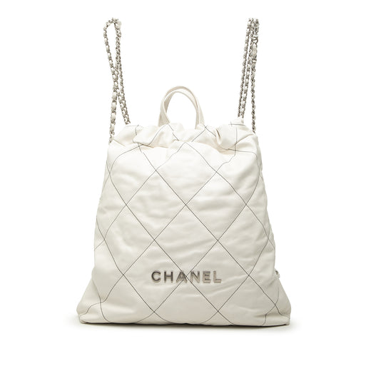 Large Quilted Shiny Calfskin 22 Backpack - Image 1