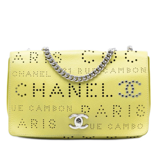 Perforated Calfskin Logo Eyelet Flap - Image 1