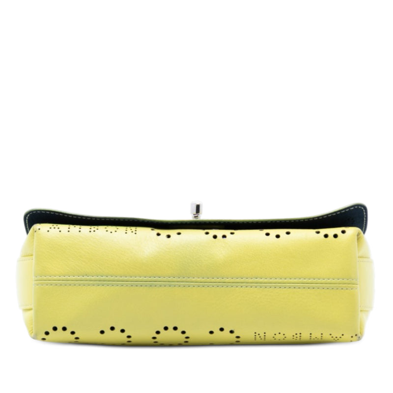 Perforated Calfskin Logo Eyelet Flap - Image 3