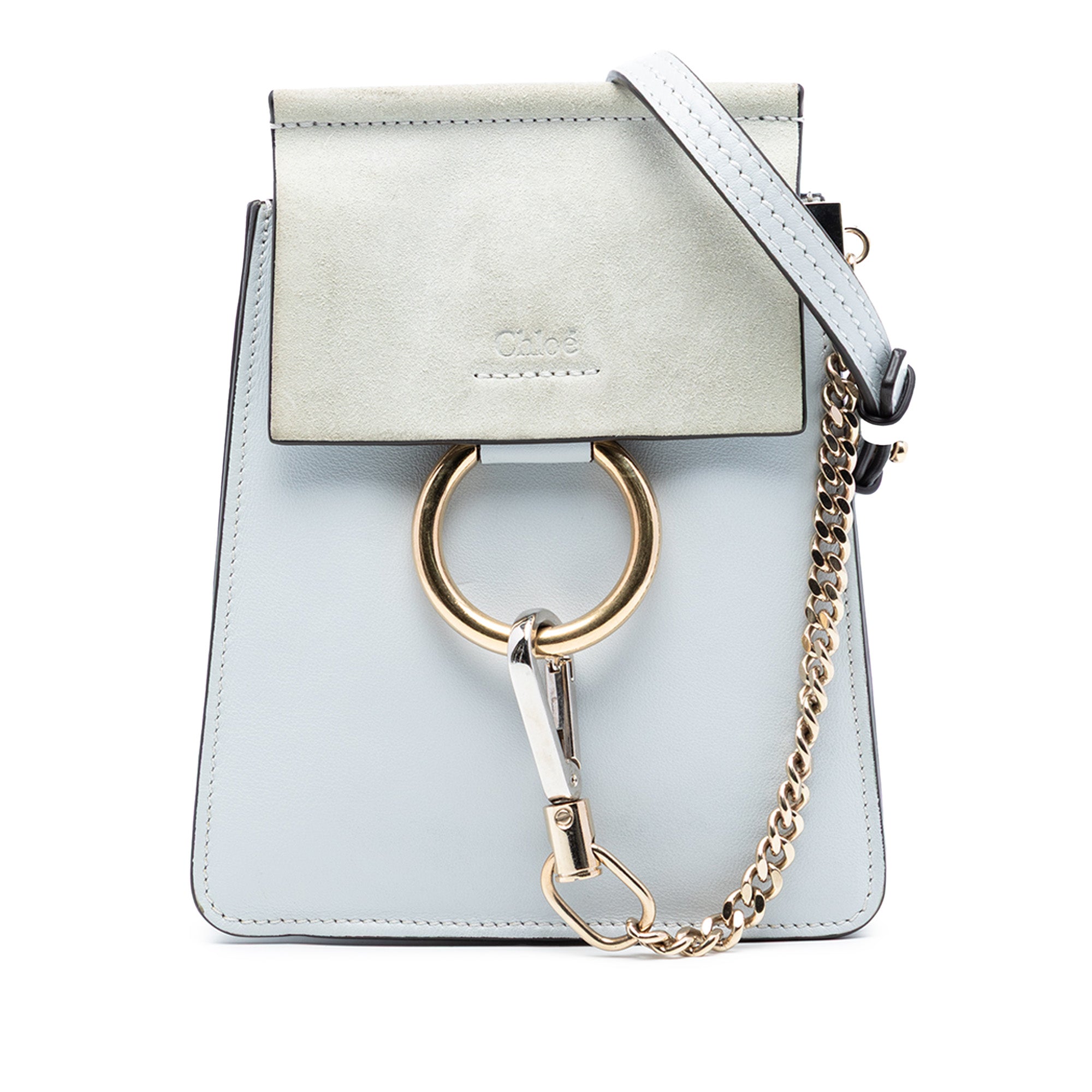 Mini Calfskin and Suede Faye Bracelet Bag - Image 1