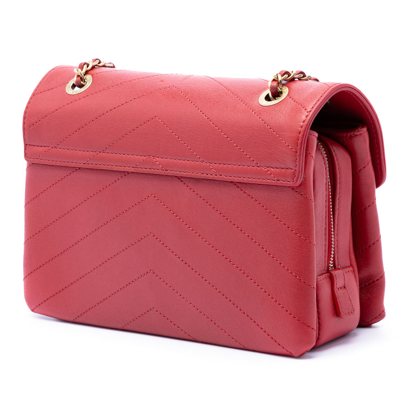 Small CC Chevron Calfskin Envelope Flap - Image 2