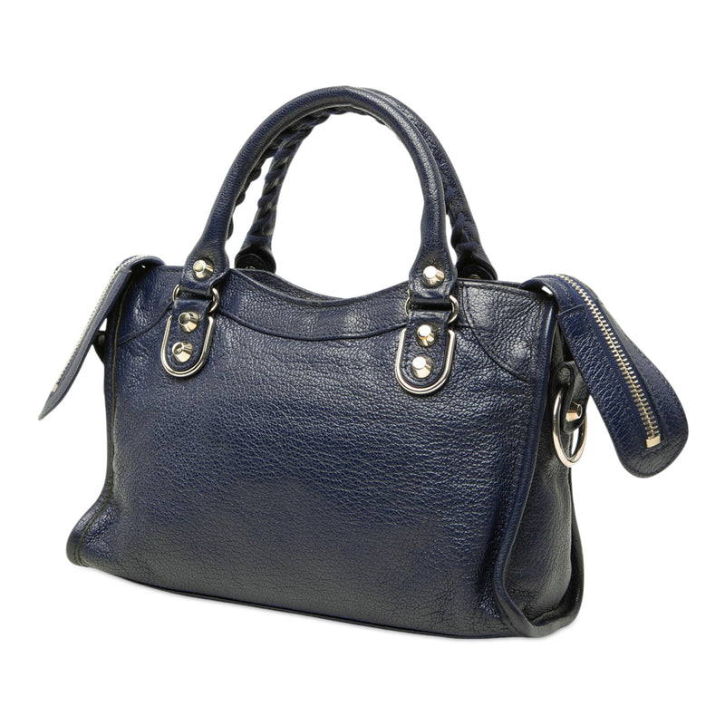 Mini Goatskin Motocross Classic Metallic Edge City Satchel - Image 2