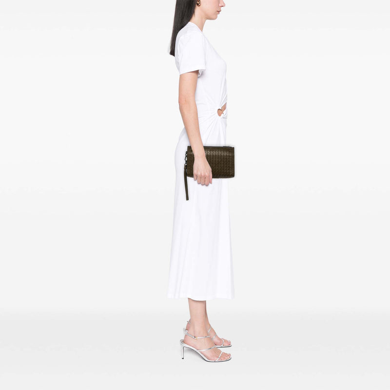 Nappa Intrecciato Double Zip Wristlet Clutch - Image 7