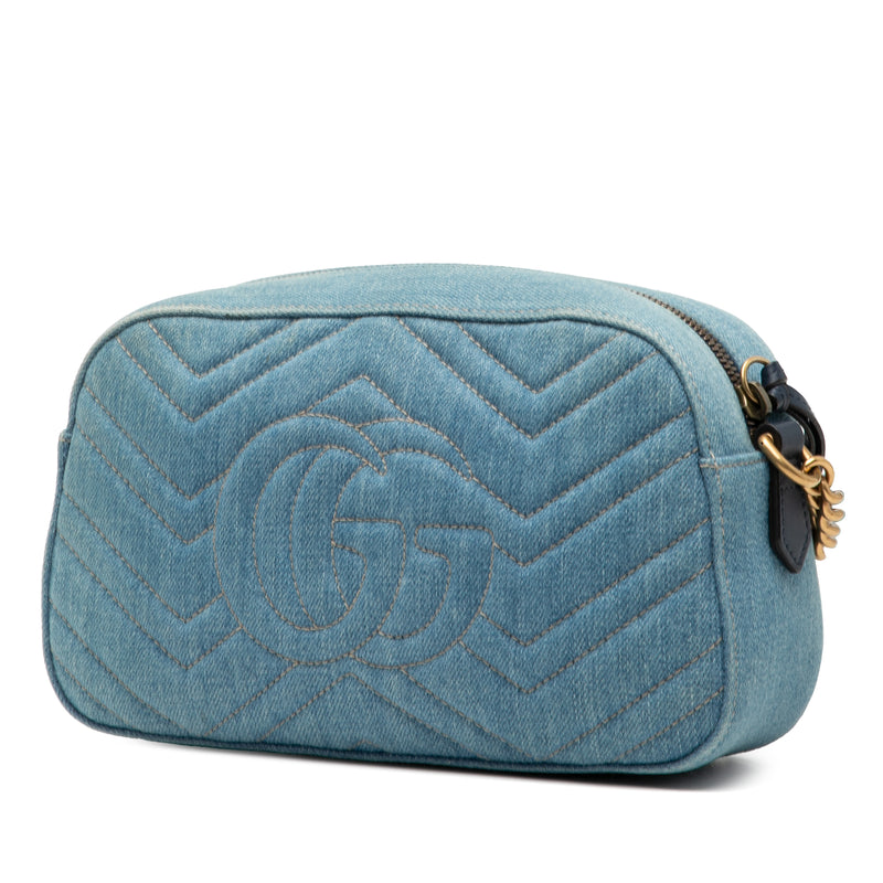 Small GG Marmont Matelasse Denim Pearly Crossbody - Image 2