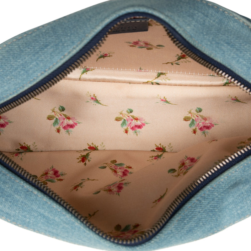 Small GG Marmont Matelasse Denim Pearly Crossbody - Image 4