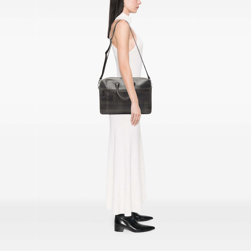 Intrecciato Trimmed Nappa Business Bag - Image 7