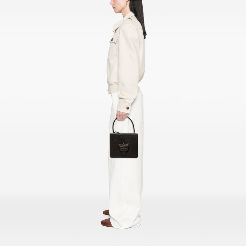 Textured Leather Barcelona Top Handle Bag - Image 7