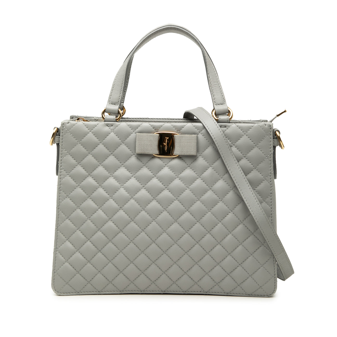 Quilted Leather Vara Bow Tracy Satchel - Image 1