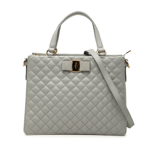 Quilted Leather Vara Bow Tracy Satchel - Image 1