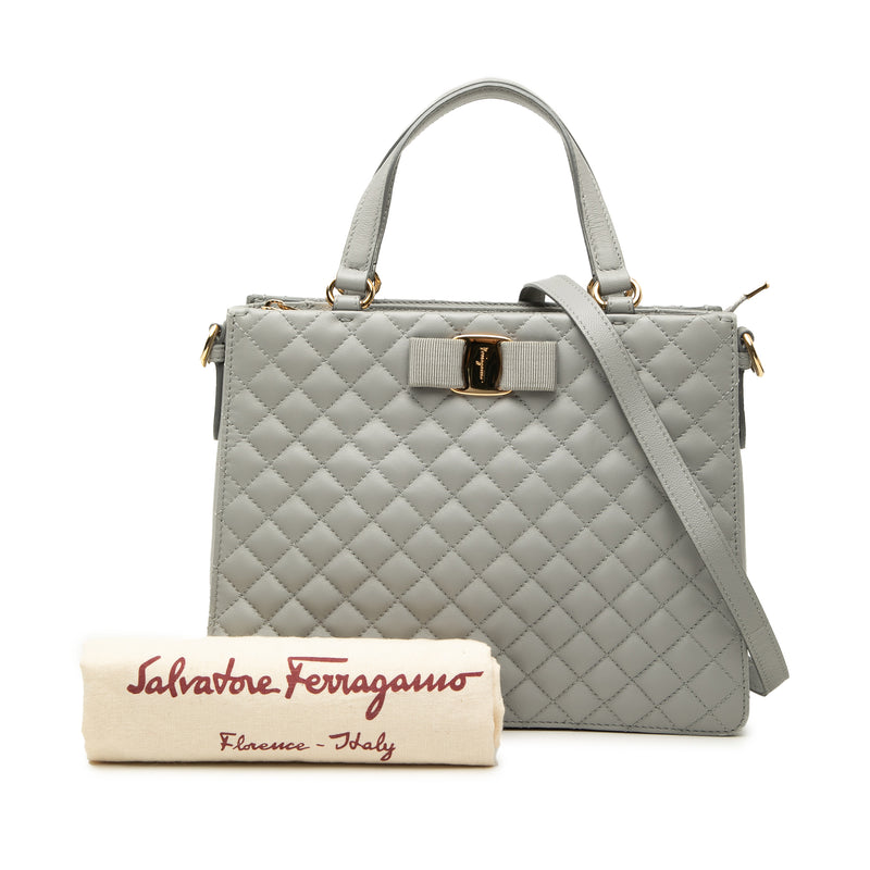 Quilted Leather Vara Bow Tracy Satchel - Image 8