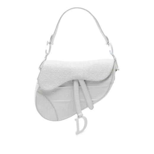 Oblique Embossed Calfskin Saddle Bag - Image 1
