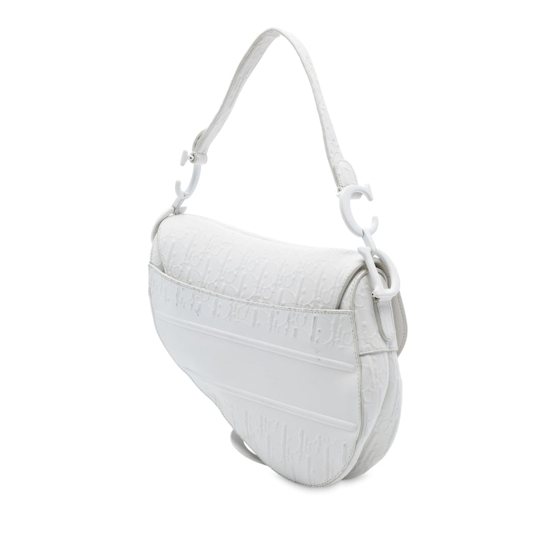 Oblique Embossed Calfskin Saddle Bag - Image 2