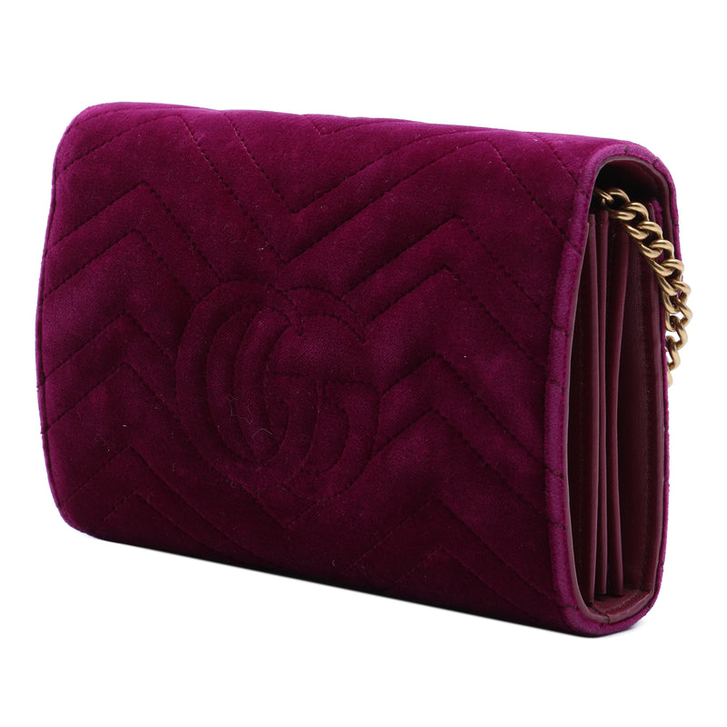 GG Marmont Matelasse Velvet Wallet On Chain - Image 2