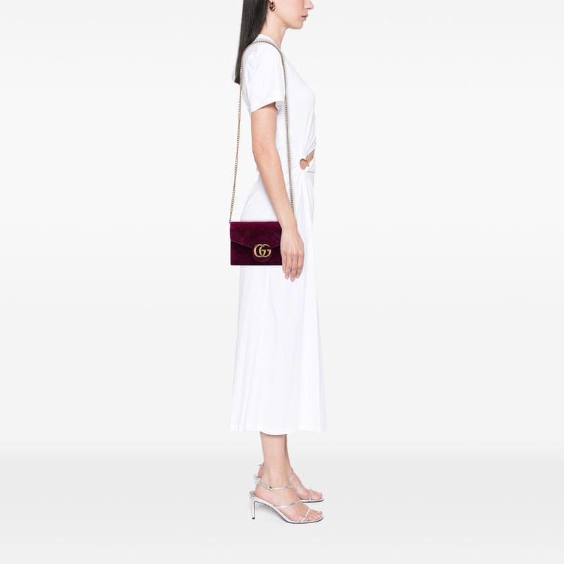 GG Marmont Matelasse Velvet Wallet On Chain - Image 6