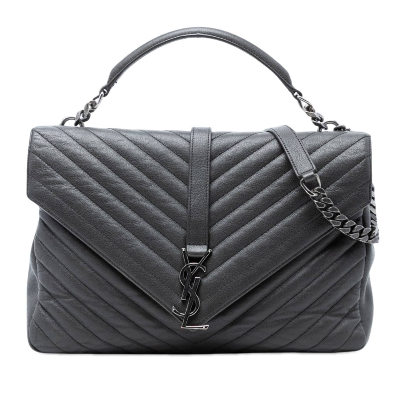 Large Chevron Sheepskin Monogram College Bag - Image 1
