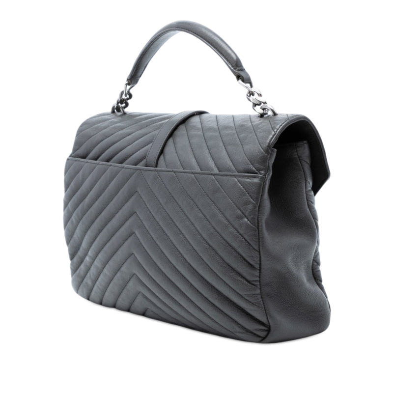 Large Chevron Sheepskin Monogram College Bag - Image 2