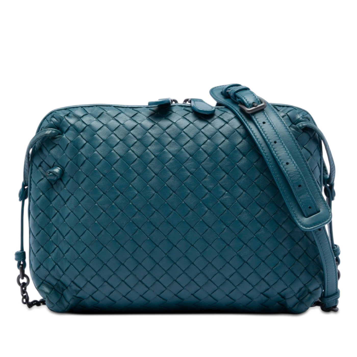 Mini Nappa Intrecciato Nodini Double Zip Crossbody - Image 1