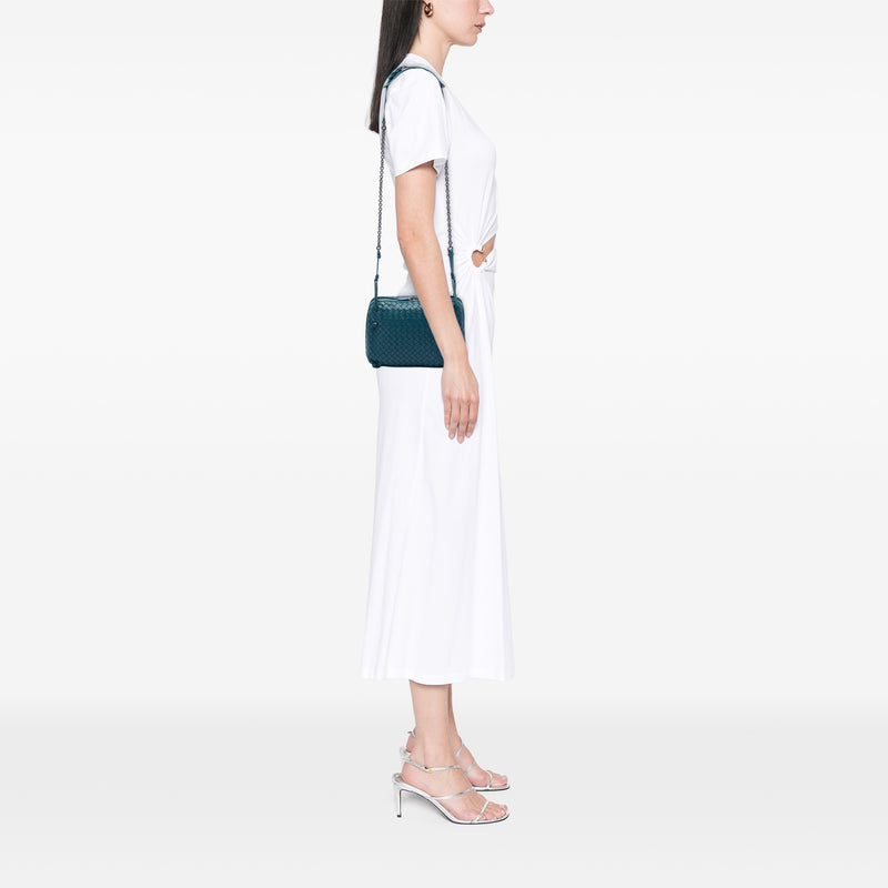 Mini Nappa Intrecciato Nodini Double Zip Crossbody - Image 5