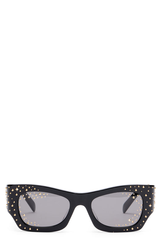 Celine 4s333cpsm Gold-Studded Acetate Sunglasses — Black