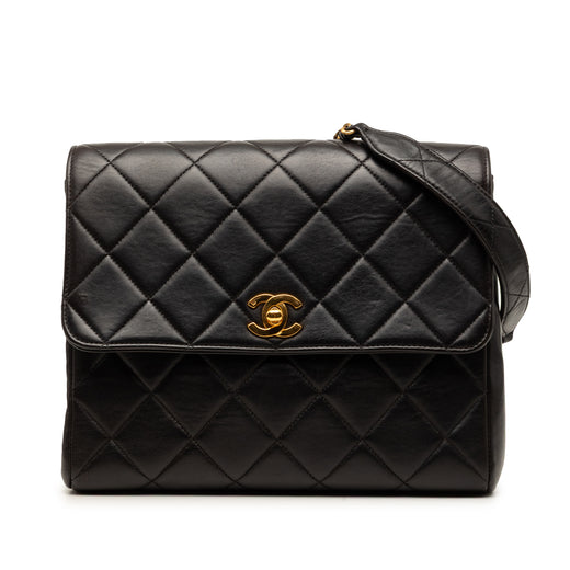 Small Square Quilted Lambskin Straight Single Flap - Image 1