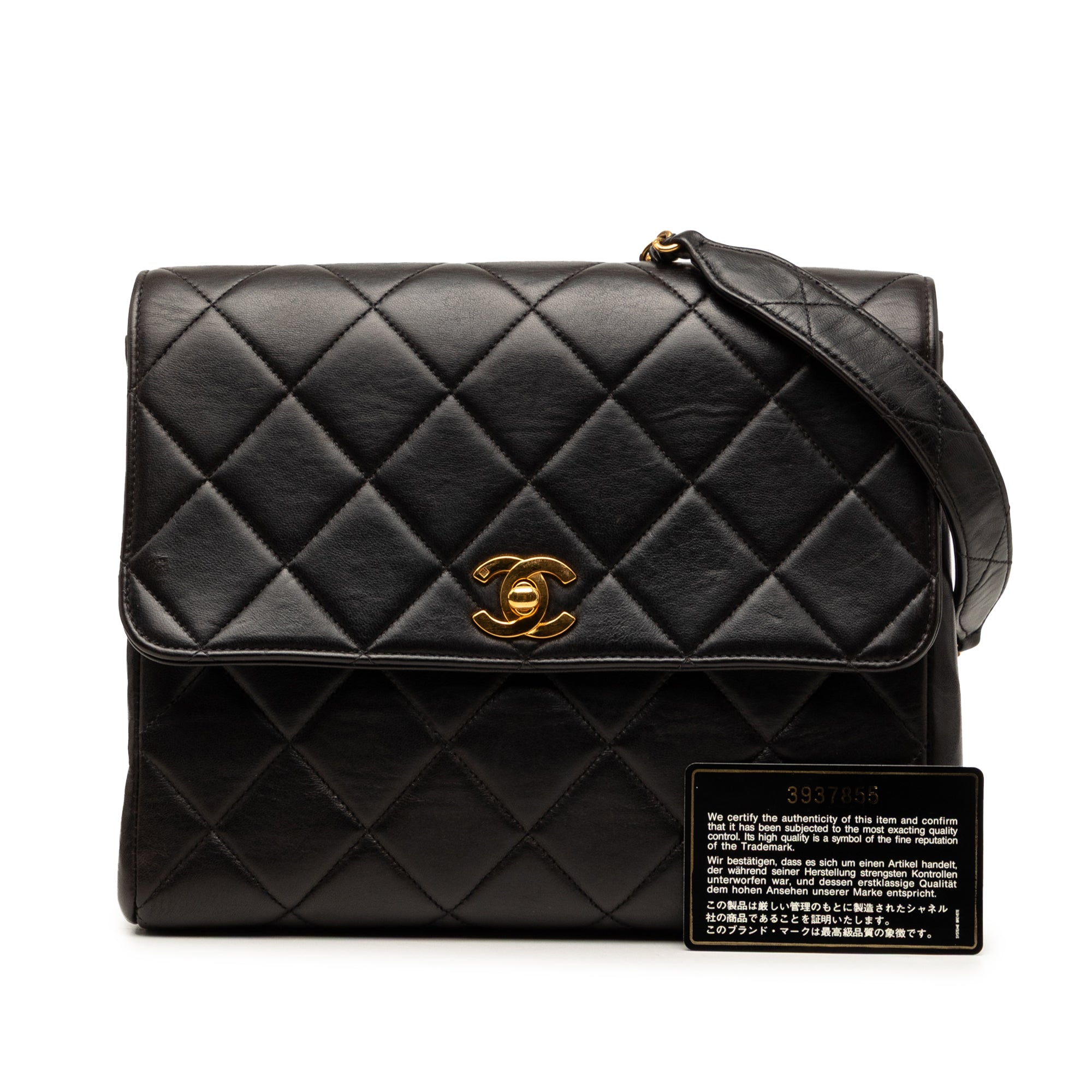 Small Square Quilted Lambskin Straight Single Flap - Image 8