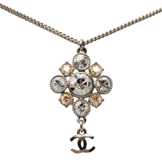 Brass CC Strass Pendant Necklace - Image 1