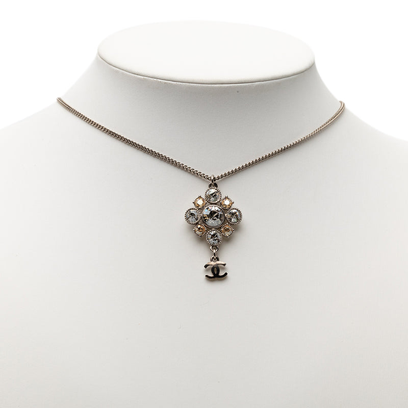 Brass CC Strass Pendant Necklace - Image 5