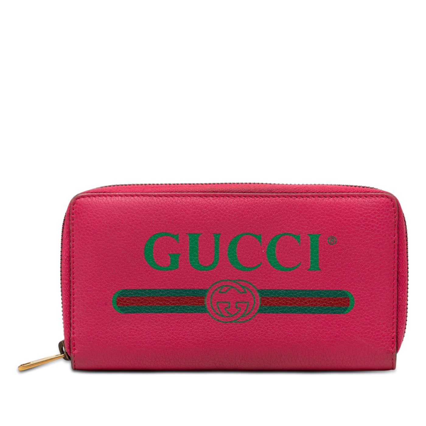 Grained Calfskin Web Logo Zip Around Wallet - Image 1