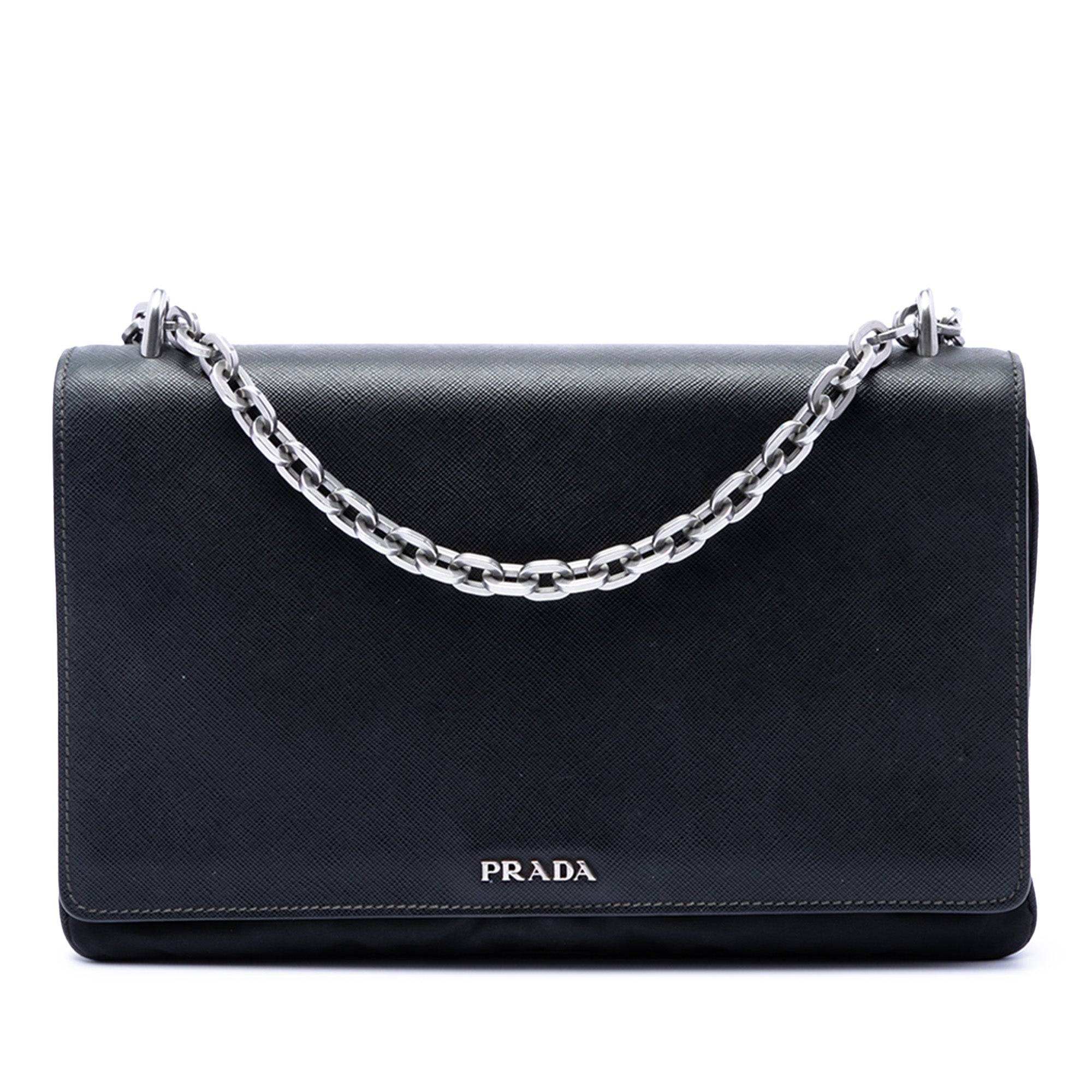 Saffiano Lux and Tessuto Chain Crossbody - Image 1